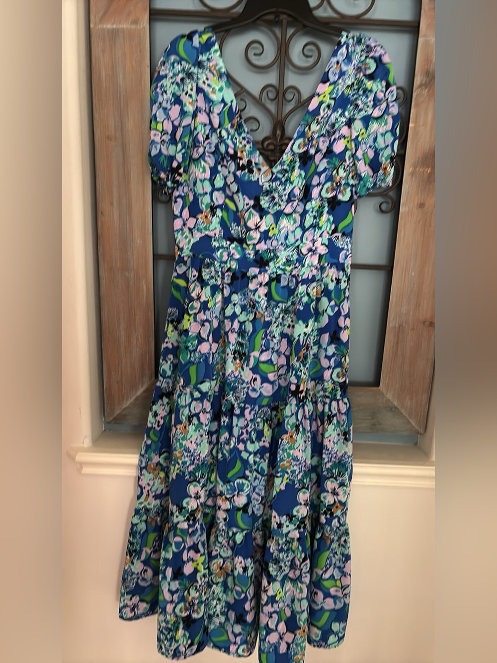 Lilly Pulitzer NWT Grace Tiered Floral Midi Dress Size 12 - Picture 2 of 6